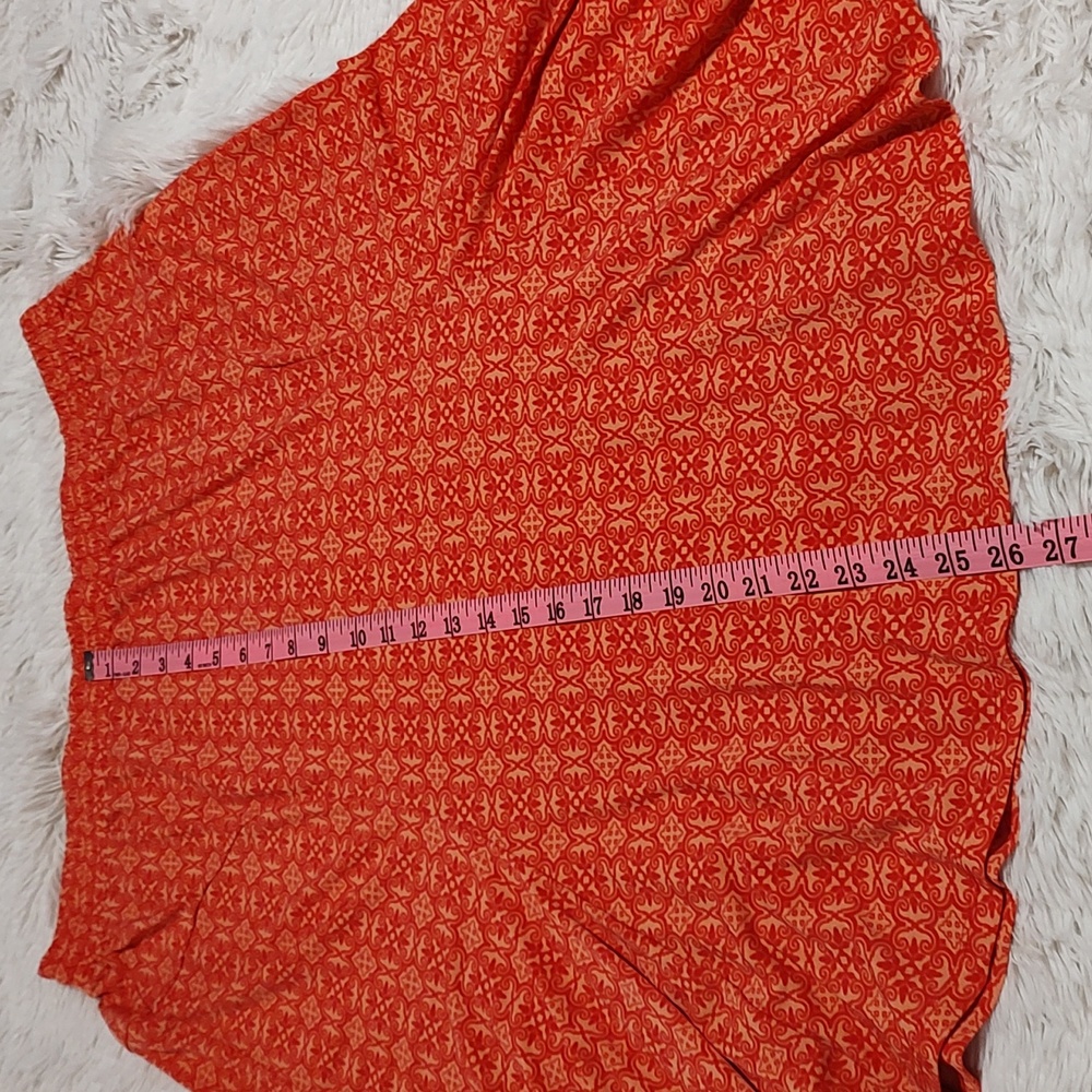 Cato Woman Swingy Pull-On Midi Skirt Coral & Orange Stretch Flare Size 18/20W - Picture 8 of 10
